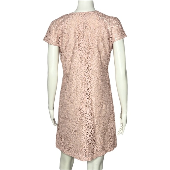 NWT ZARA PALE PINK EYELET LACE CAP SLEEVE SHIFT DRESS size XS - Picture 3 of 9